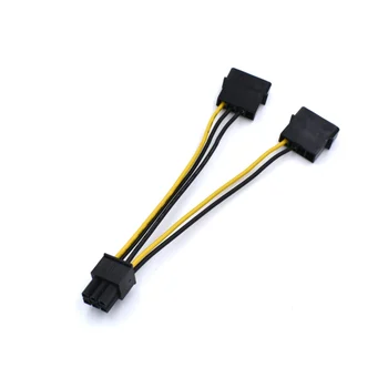 

10pcs/lot Dual Molex 4 Pin to 6 Pin PCI-E Express Converter Adapter Power Cable 18awg Wire Computer Cable