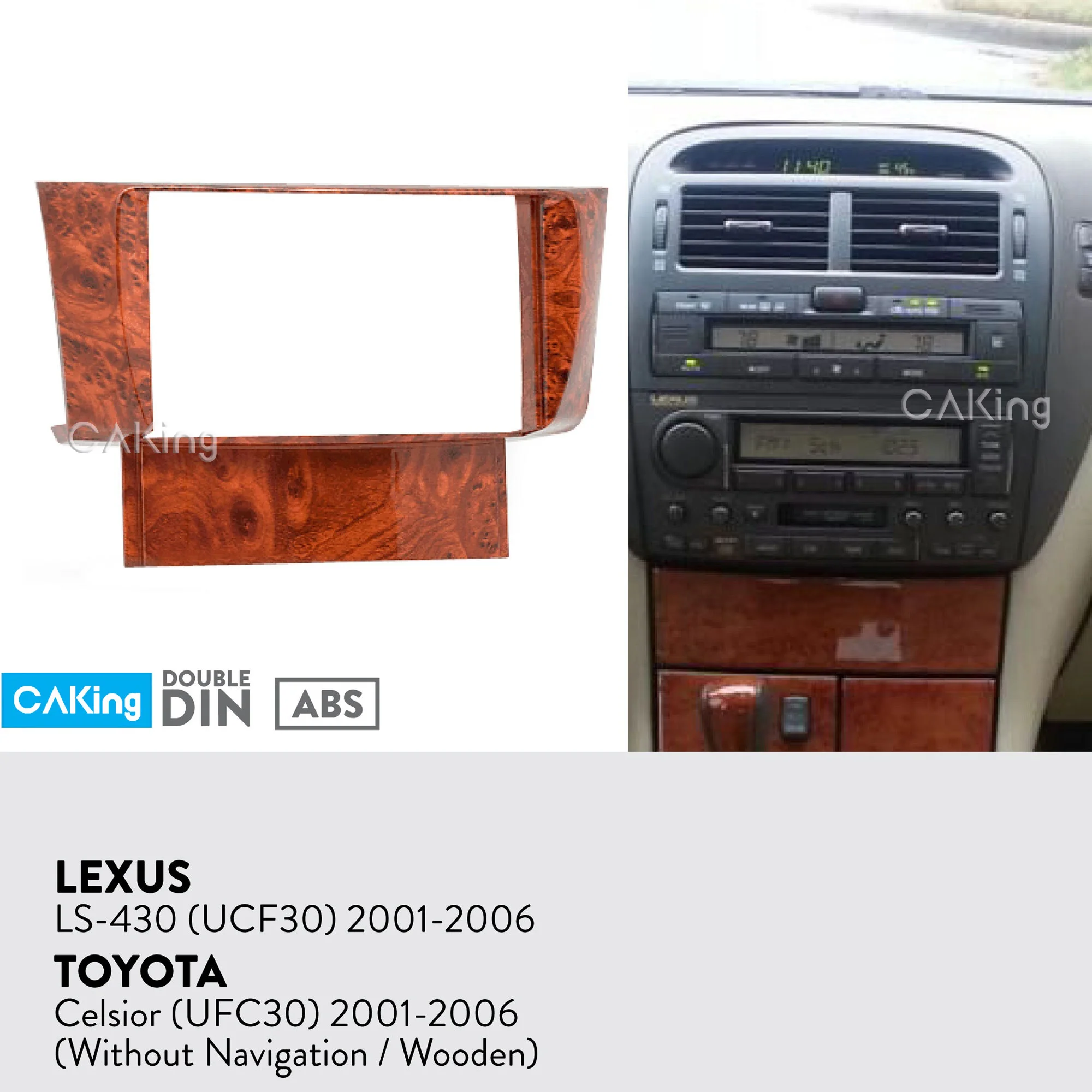 Фасция Радио панель для Lexus LS 430 LS430 (UCF 30) Toyota Celsior (UFC30) 2001 2006 (деревянный) набор тире