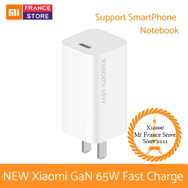 Новый Xiaomi GaN 65W быстрая зарядка Turbo USB (2A1C) ноутбук для Macbook и iPad смартфона Mi 10 S10 iPhone