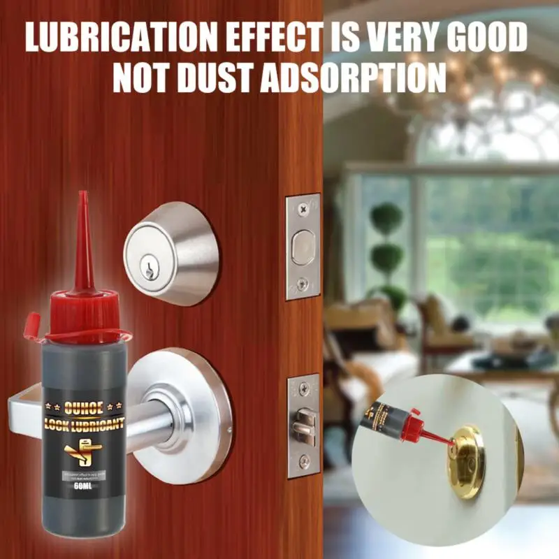 60ml Lock Lubricant Graphite Interior Door Lock Maintenance Graphite For Latches Door Lock Loose