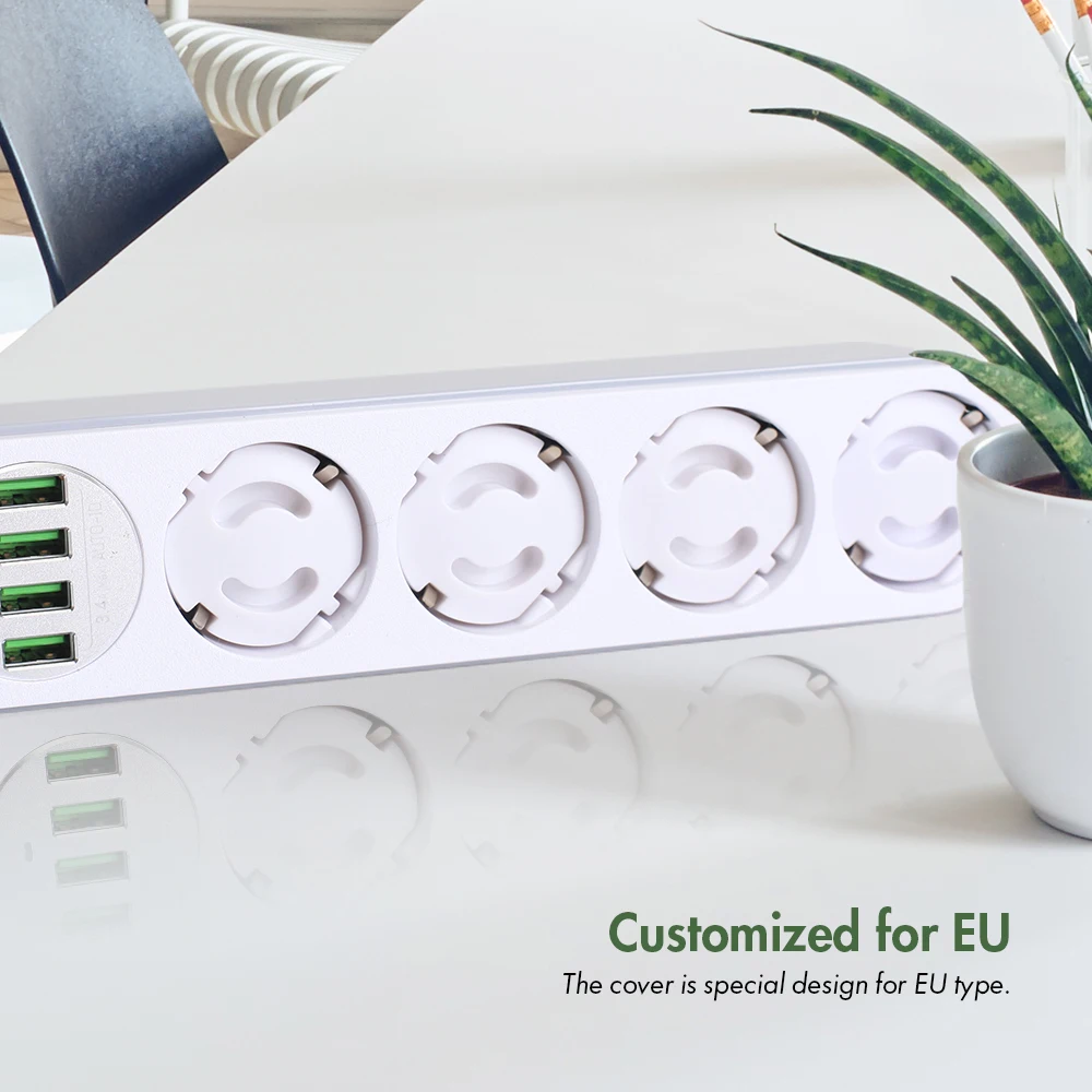 EU stand power socket cover electrical outlet baby child safety guard electric shock proof plugs protector rotate cover 10pcs socket covers