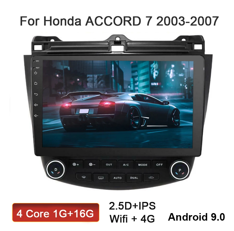 2.5D ips MirrorLink Android 9,0 автомобильный мультимедийный плеер навигация по Bluetooth Авто Радио 2 Din стерео DVD для Honda Accord 7 2003 - Color: 1-16G-4G-Wifi