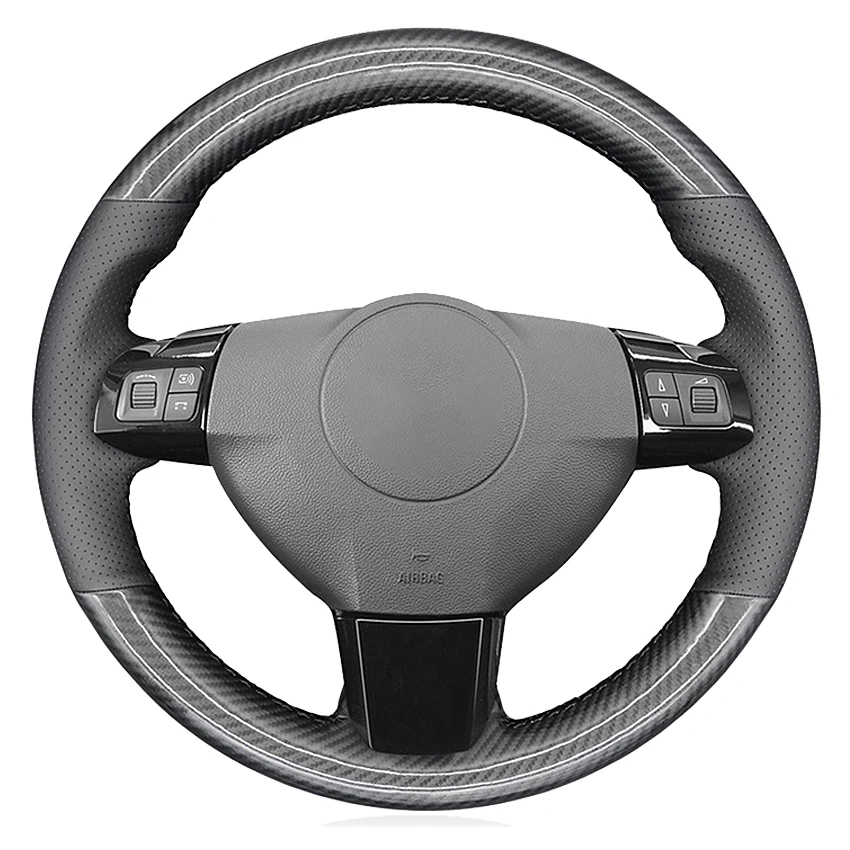 

Black Carbon Fiber Leather Car Steering Wheel Cover For Opel Astra2004-09 Zaflra2005-14 Signum2005-09 Vectra2005-09 Holden Astra