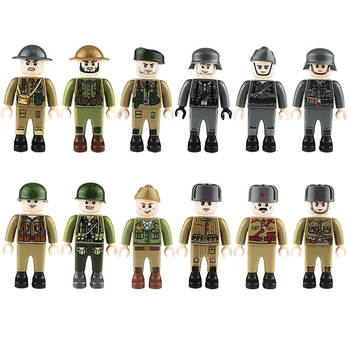 

WW2 Soldiers 12pcs/set Military Special Forces Bricks Figures Land force Armed Building Blocks Kids Toys