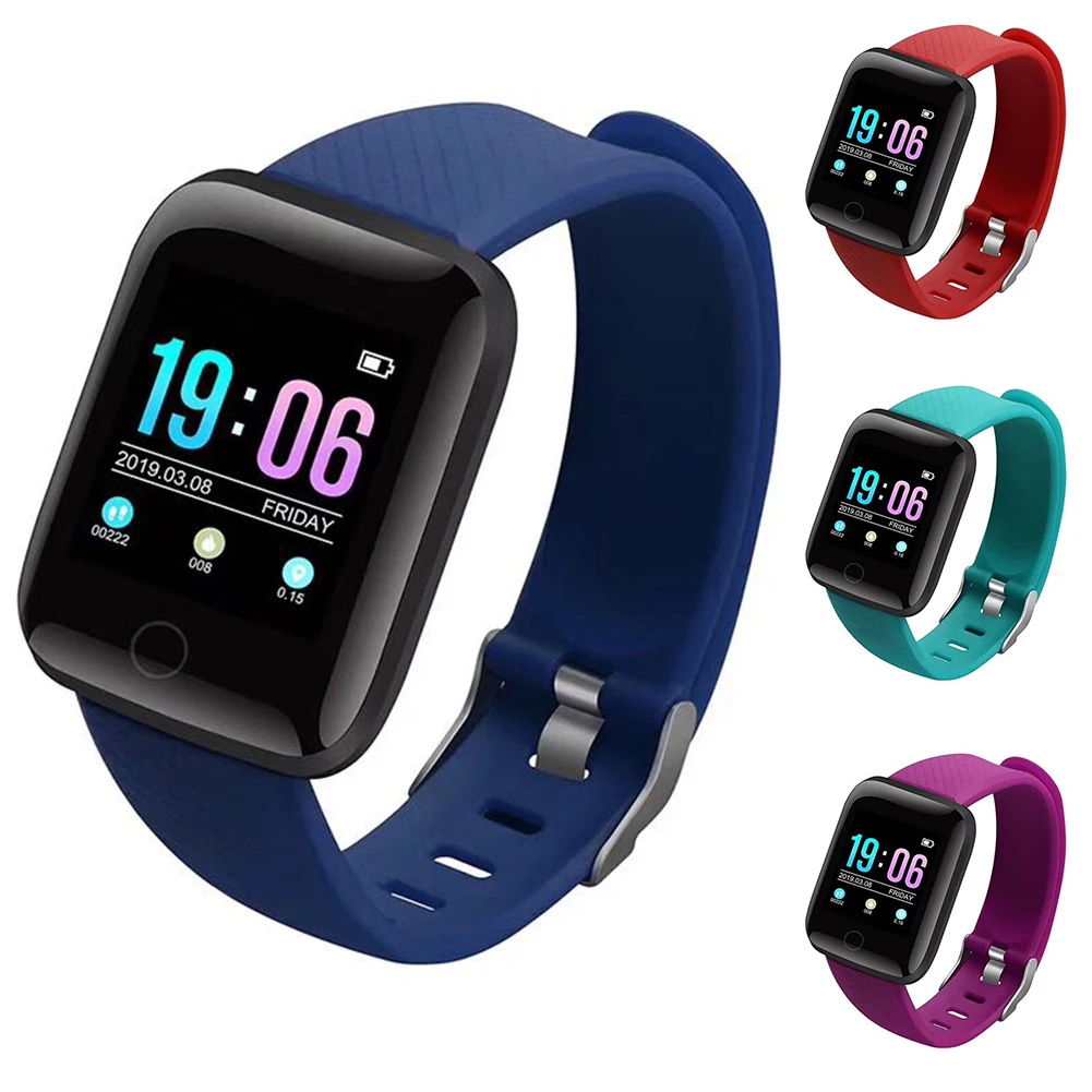 116 плюс Bluetooth Смарт-часы 1,3 дюймов TFT цветной экран спортивный фитнес-тэкер