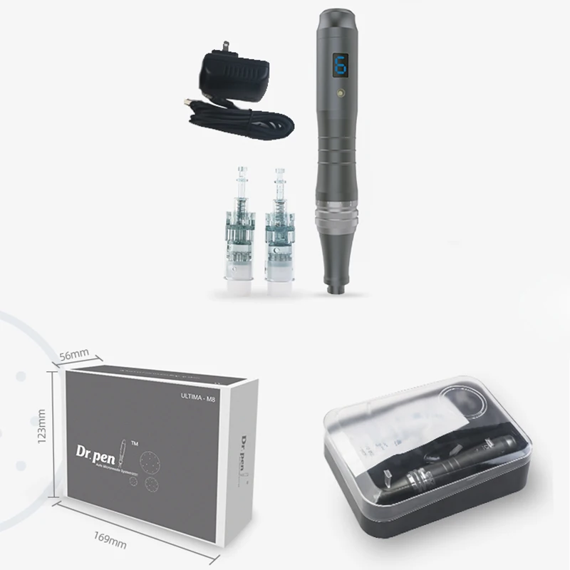Профессиональный беспроводной цифровой дисплей 6 уровней Dr. Pen Ultima M8 Microneedling ручка перезаряжаемый набор для ухода за кожей