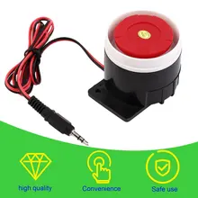 Sistema de alarma de sonido para seguridad del hogar, minibocina compacta de 120dB, CC de 12V, sirena interior duradera con cable