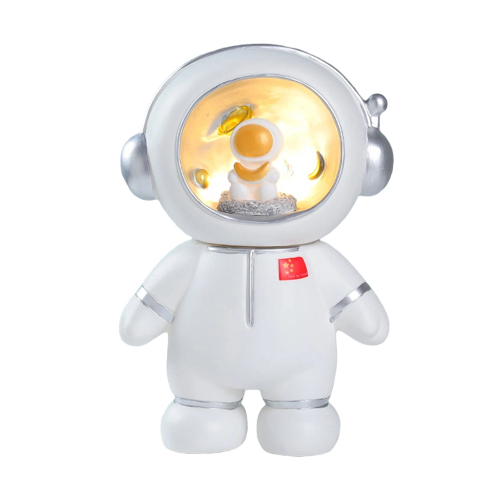 Astronaut Piggy Bank Night Light 3 in 1 Mini Spaceman Vinyl Desktop Ornaments Nightlight Home Office Decor Gift Toys Creative GD