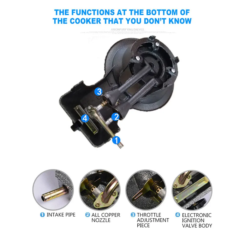 Medium Pressure Liquefied Gas Stove Restaurant Rotary Blast Stove Burner Fast Cooking Stove With Electronic Ignition Commercial 5