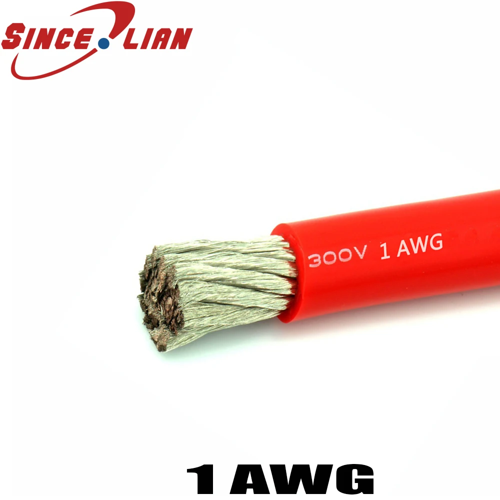 1AWG Stranded Wire Hook-up Flexible Silicone Electrical Wire Rubber  Insulated Tinned Copper black red silicone adhesive line