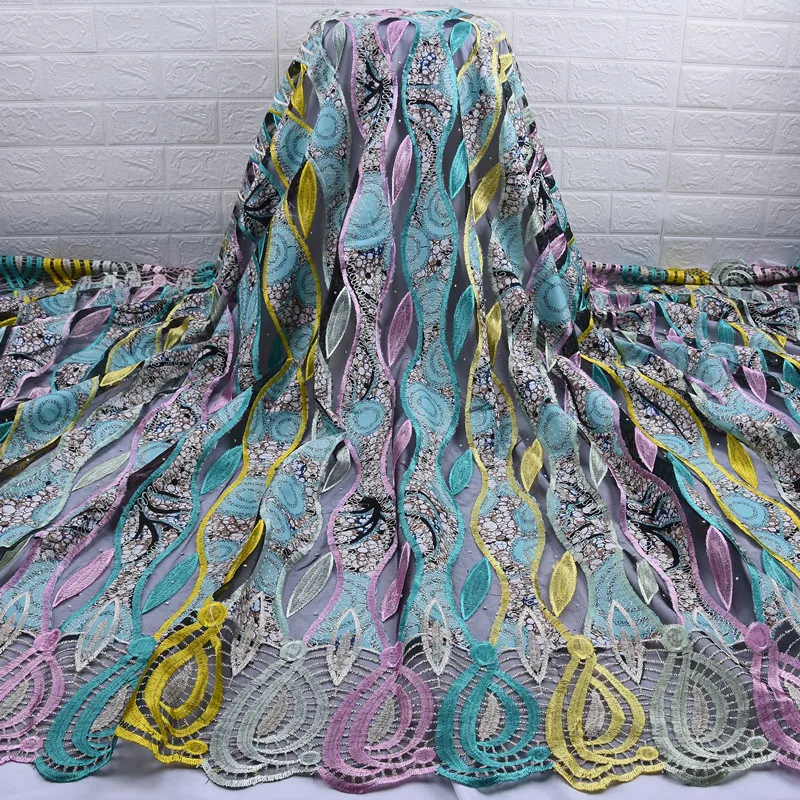Африканское кружево с воск кружево ткань мода высокое качество модные в нигерийском стиле тюль кружева ткани для вечерние платье из вощенной ткани 1779