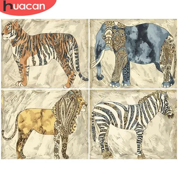 

HUACAN DIY Pictures By Number Elephant Kits Drawing On Canvas Painting By Numbers Animal Hand Painted Paintings Gift Home Decor