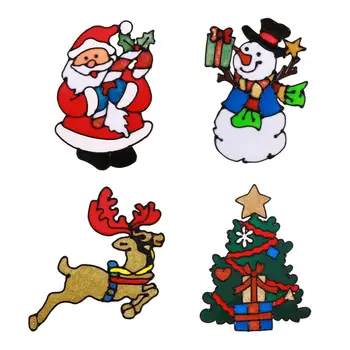 

Silicone Glass Stickers Large Window Door Wall Pasted Xmas Ornaments Decor