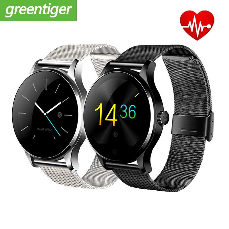 

K88H Smart Watch 1.22 Inch IPS Round Screen Support Sport Heart Rate Monitor Bluetooth SmartWatch For IOS Android