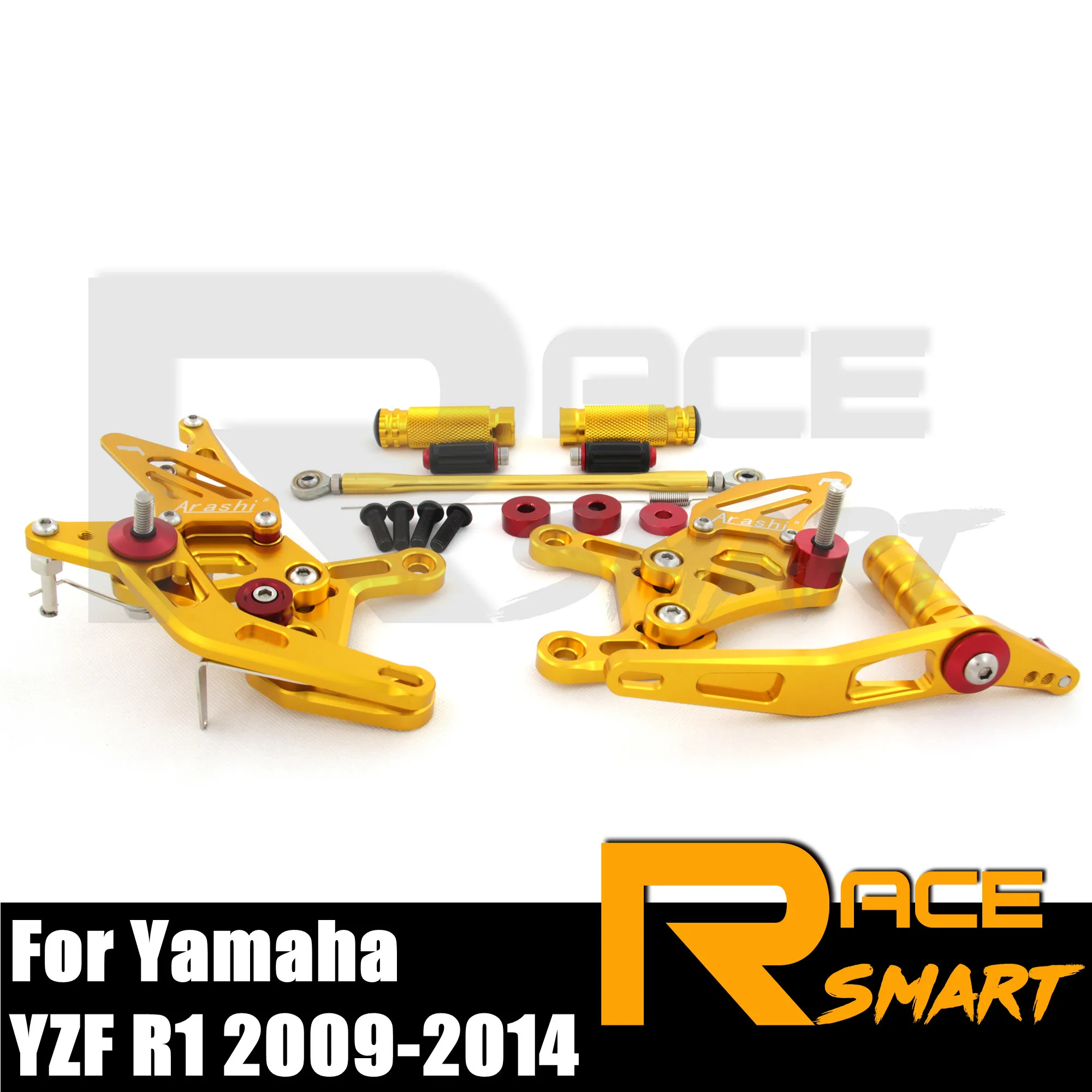 CNC Adjustable Rearset FootPegs For YAMAHA YZF R1 2009 - 2014 R1000 Rear Footrests Foot Rest Pegs Pedal Motorcycle Accessories