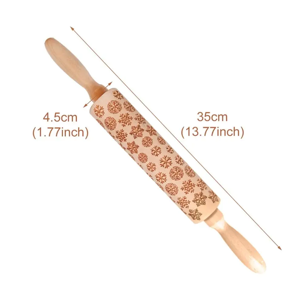 Elk Wooden Rolling Pin For Baking Cookies Christmas Home Decorations Navidad Decor Noel Natal Cristmas Gift New Year