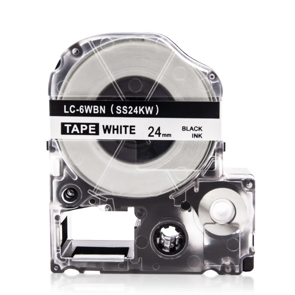 UniPlus 24 мм маркировщик совместимый для Epson King Jim SS24KW LC-24WBN черный на белом лента этикеток для принтера водонепроницаемая лента
