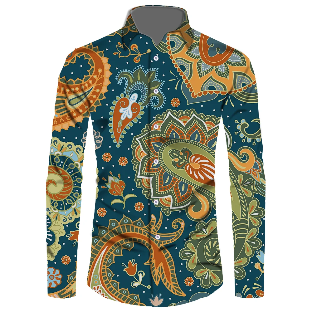 

OEM/ODM Merch модная мужская бандана рубашка с длинным рукавом Европейская однобортная рубашка с длинным рукавом 1 оптовая продажа