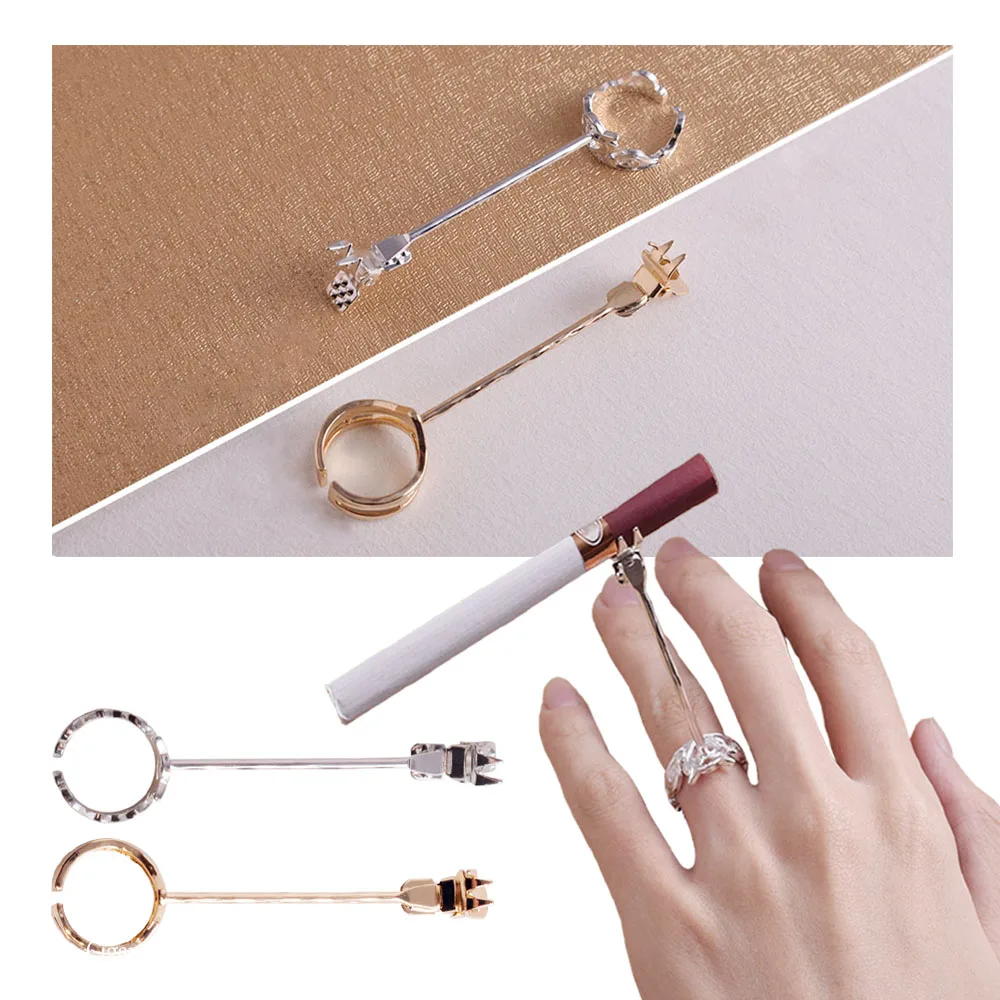 Vintage Golden Cigarette Holder Rings Punk Smoke Rings - Temu, Cigarette  Holder Ring