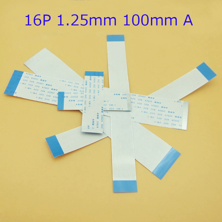 10pcs New 16pin FFC FPC flat flexible cable 1.25mm pitch 16 pin Reverse Length 100mm 16p Ribbon Flex Cable | Обустройство дома