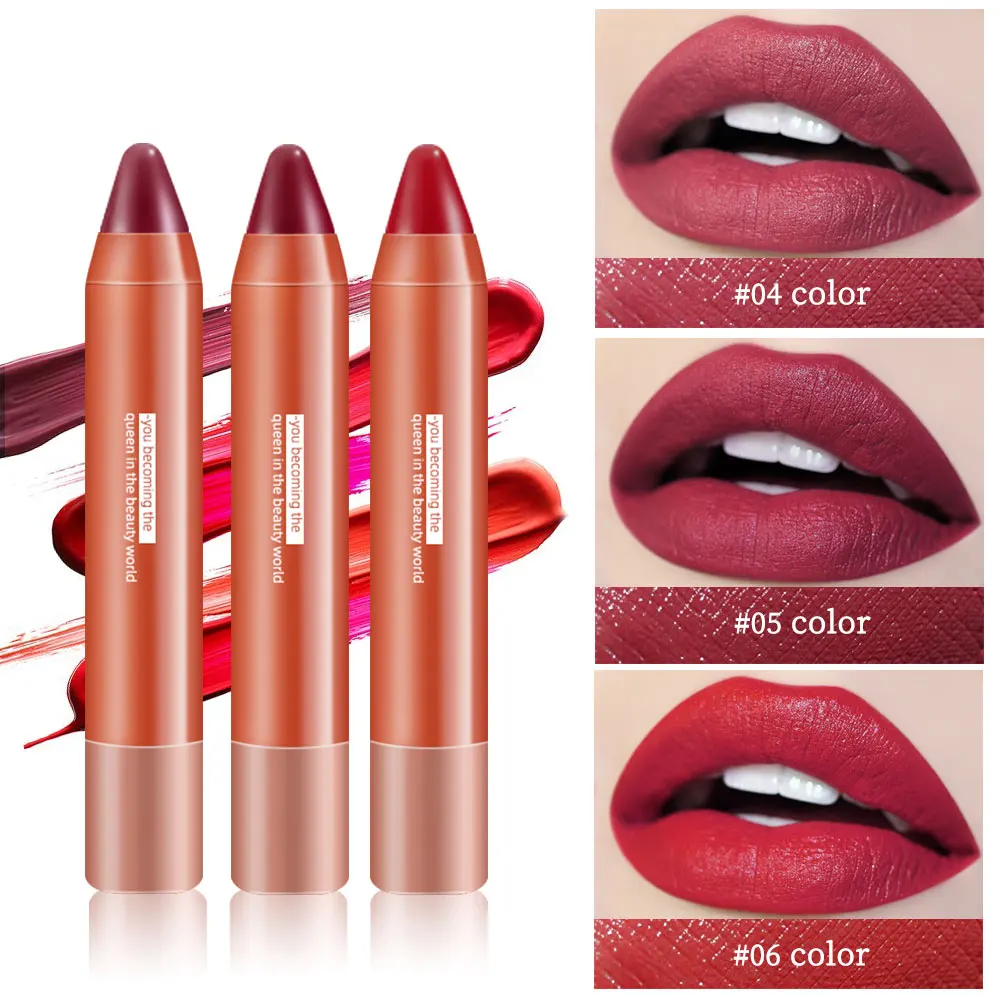 

NEW Glitter Lipstick Matte Makeup Non-stick Cup Waterproof Lip Gloss Long Lasting Moisturizing Nude Make Up Cosmetics TSLM1