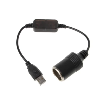 

2020 New USB Male To 12V Car Cigarette Lighter Socket Female Power Converter Adapter Cable