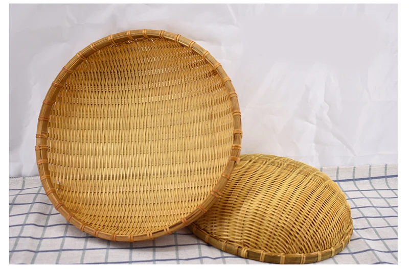Натуральные экологически чистые бамбуковые корзины ручной работы фруктовые овощи хлеб ротанговая корзина домашнее хранилище корзина Органайзер - Цвет: yellow