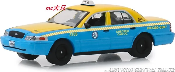 GreenLight 1:64 2011 Ford Crown Victoria Checker Taxi Литые металлические модели автомобилей из сплава