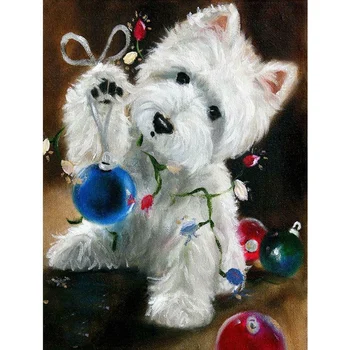 

DIY Full Drill Diamond Painting Christmas Gift Dog Ball Cross Stitch Craft Kit