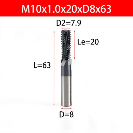 M10x1 Резьбовая Концевая фреза M3-M22 Вольфрамовая сталь винтовой фреза с ЧПУ твердосплавные резные фрезы Инструмент режущие инструменты - Длина режущей кромки: M10x1