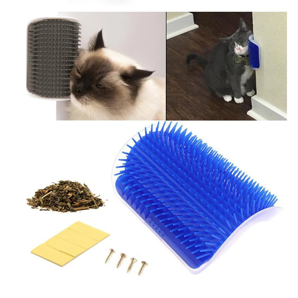 Pet Supplies for Self Groomer Wall Brush Corner Cat Massage Self Groomer Comb Brush with Catnip Cat Rubs with A Tickling Comb