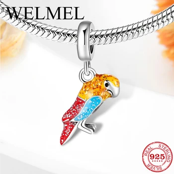 

New 925 Sterling Silver Glamorous Colorful Enamel Beads Fit Original Pandora Charms Pendants Bracelet Women Jewelry Making