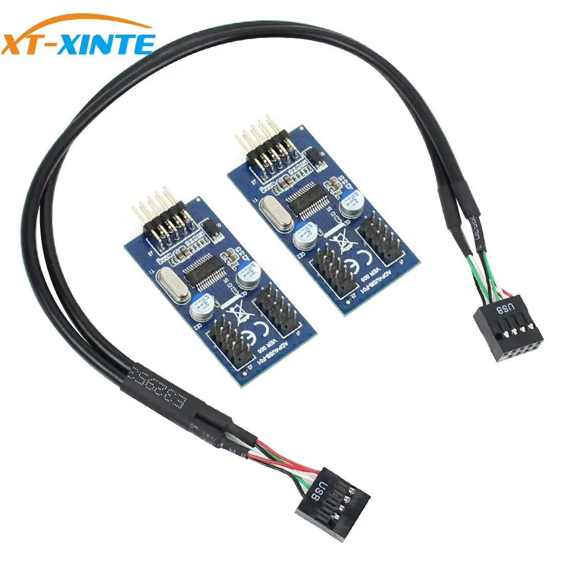 Motherboard USB 2.0 9PIN Header Multiplier Splitter Pin 1 to 2 Port HUB Extension Cable 30cm/60cm Connector Adapter AliExpress