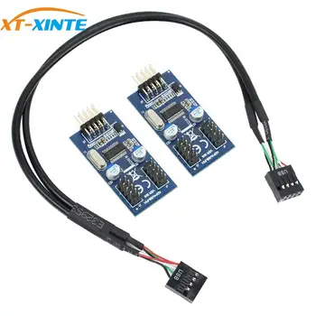 

Motherboard USB 2.0 9PIN Header Multiplier Splitter 9 Pin 1 to 2 Port HUB Extension Cable 30cm/60cm Connector Adapter