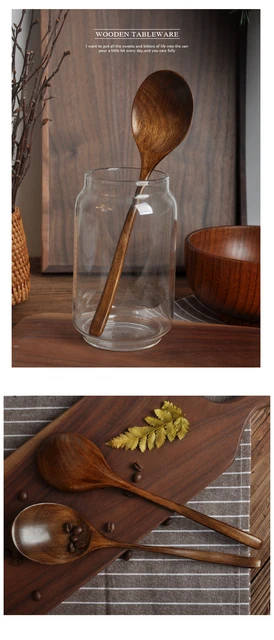 Cucchiaio Legno Per Zuppa Giapponese - Mestolo Naturale Per Ramen E Riso - Foto 7