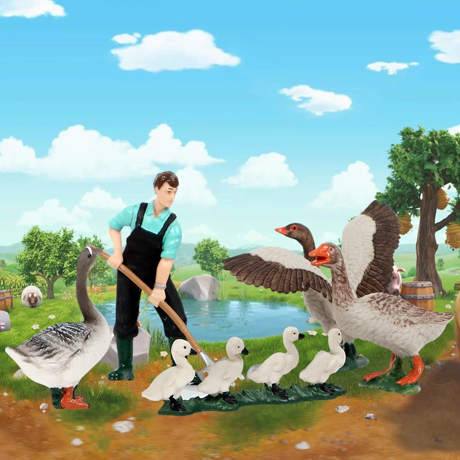 

Poultry Farm Animals Duck Goose action figure model,home decoration accessories PVC Crafts statue Educational Toys For Kids