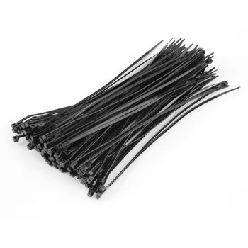 

100pcs 3 X 200mm Black Nylon Plastic Cable Ties Zip Organiser Fasten Wire Wrap Cord Strap Pack