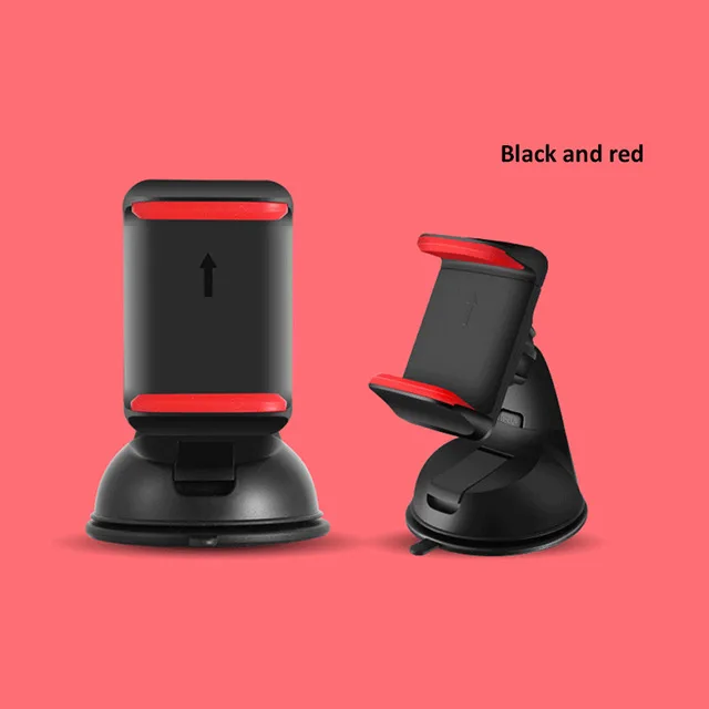 Универсальный держатель для телефона для автомобиля, держатель для мобильного телефона на лобовое стекло, держатель для смартфона, автомобильный держатель для телефона, регулируемая подставка для Ipad - Цвет: Black Red