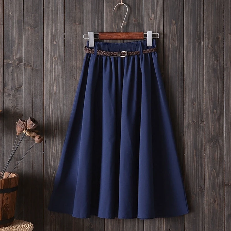 

GIGOGOU Spring Summer Midi Pleated Women Skirt Fashion A Line Casual Skirt High Waist Female Tutu Tulle Skirt
