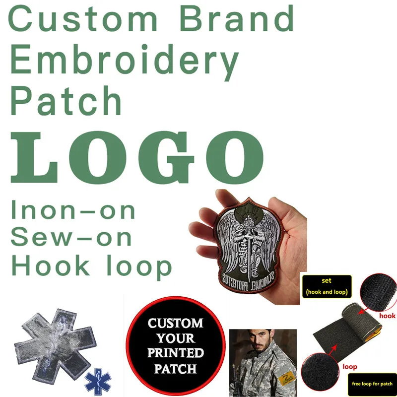 Custom Own Logo Embroidery Patch Clothing Iron on Patches Applique Sew Military Design Personalized Team Club School Badge | Дом и сад