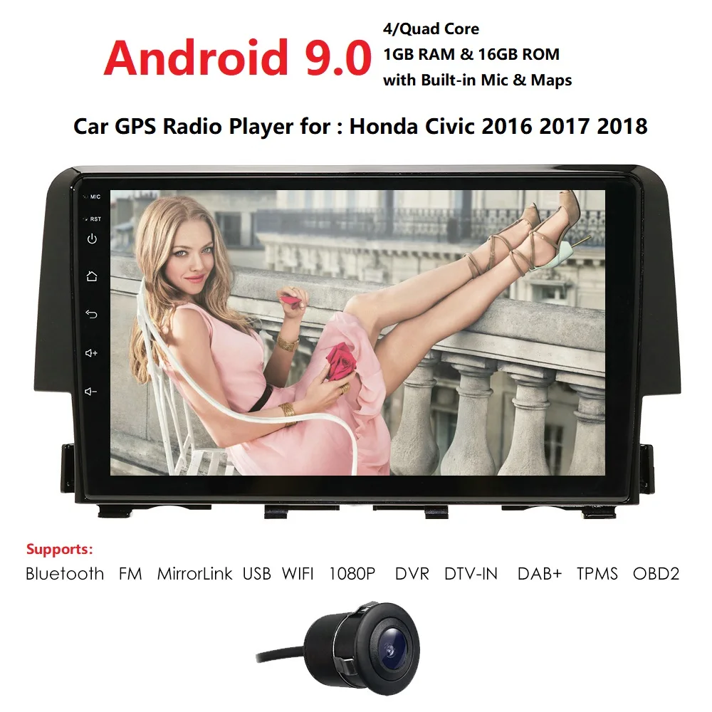 Quad Core 1024*600 Android 9 Car DVD GPS Navigation Player Deckless Car Stereo For Honda Civic Radio Headunit support 4G Wifi Quad Core 1024*600 Android 9 Car DVD GPS Navigation Player Deckless Car Stereo For Honda Civic Radio Headunit support 4G Wifi