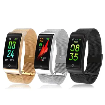 

F4 Metal Smart Band Wristband Blood Pressure Heart Rate Monitor Men Women Fitness Watch Pedometer Smart Bracelet