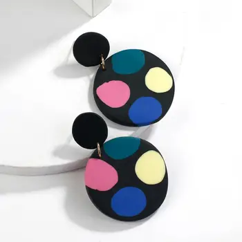 

AENSOA Unique Design Handmade Polymer Clay Drop Dangle Earrings For Women Korea Japanese Soft Clay Statement Earring Female 2020