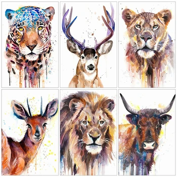 

HUACAN 5D DIY Diamond Painting Lion Leopard Diamond Embroidery Animal Mosaic Handmade Home Decoration Gift