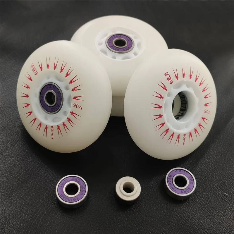 90A LED wheel + ILQ11 bearing LED flash Roller Skates tyre Inline Skating ILQ-11 light shine kids adults 60 62 64 68 70 72 76 80 skate wheels