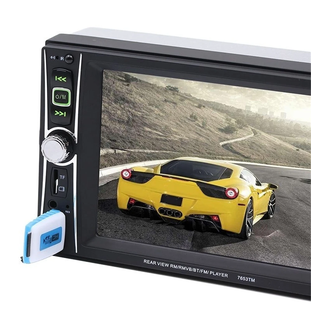 7653TM " HD 2DIN Bluetooth Подсветка Сенсорное автомобильное радио FM стерео MP5 MP4 плеер с функцией зеркального соединения поддержка TF AUX