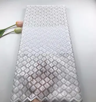 

High Quality French Net Lace Fabric With Sequins Tulle Lace Fabric For Wedding 5 yards/lot