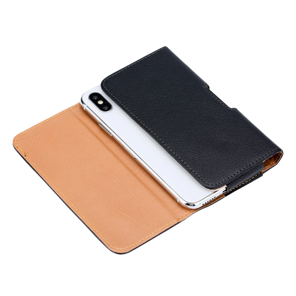 xiaomi leather case chain Waist-mounted leather Phone Pouch For Redmi K20Pro 4 5 6 7 8 Y3 S2 Series Case Belt Clip Holster Leather Cover Bags xiaomi leather case card