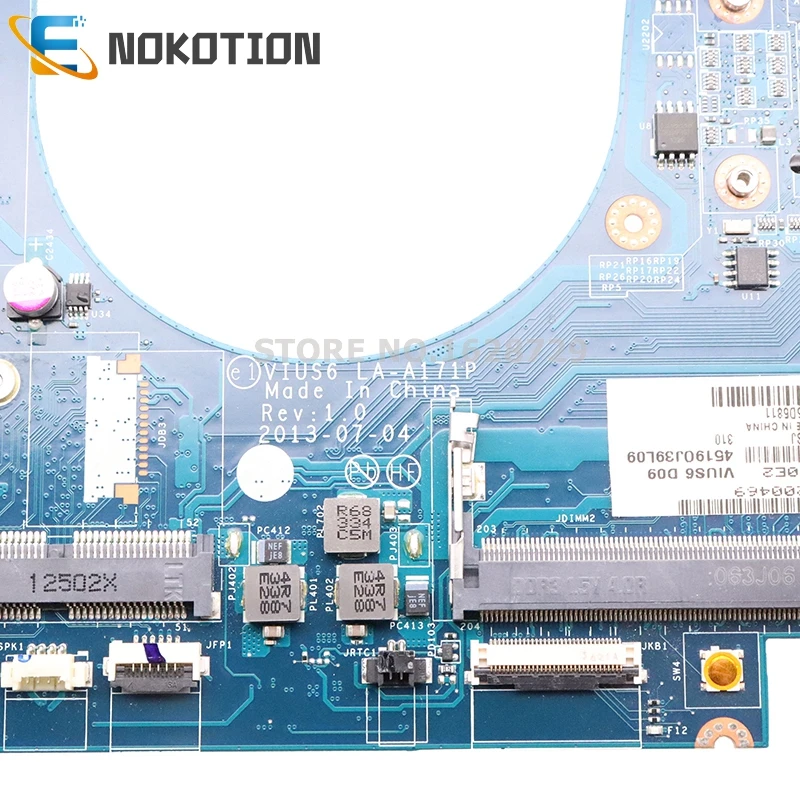  NOKOTION 04X5122 VIUS6 LA-A171P For Lenovo ThinkPad S540 S5-S540 Laptop Motherboard SR170 I5-4200U 