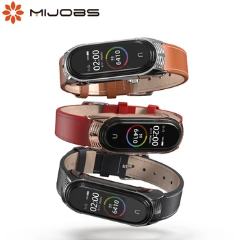 

Mi Band 5 Strap for Xiao mi Mi Band 5 4 3 Bracelet Genuine Leather Wrist Strap for Miband 3 4 5 TF Style